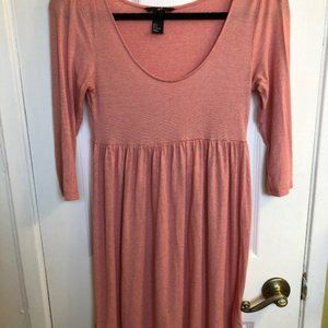 H&M Pinkish-Brown Pinstripe Knit LS Knit Dress, size S